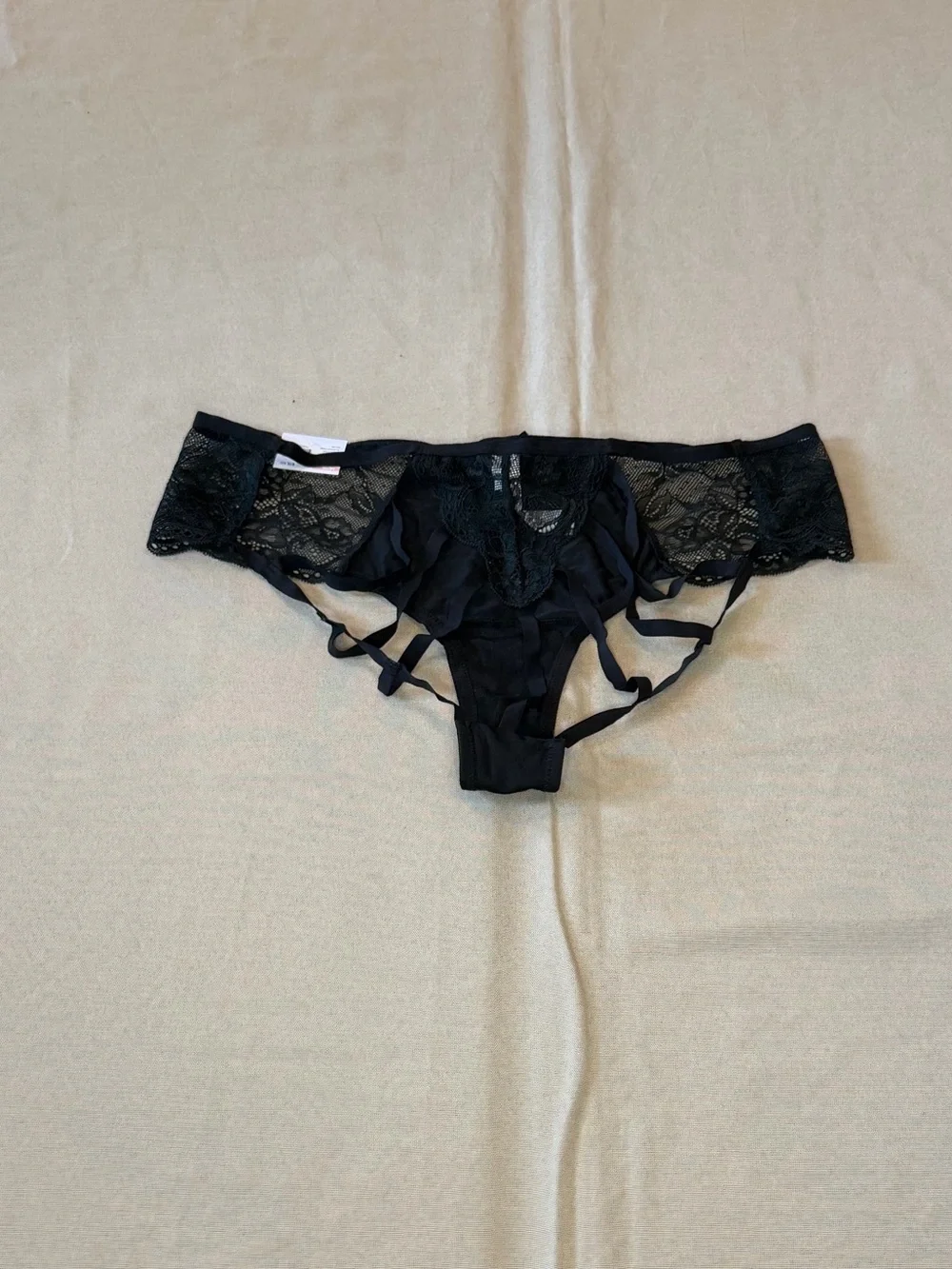 Cacique Black Lace Strappy Bikini Brief